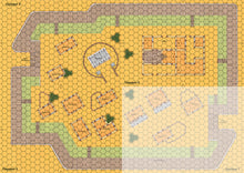 Charger l'image dans la galerie, Ensemble de 3 cartes pour former un grand oppidum celtique avec la carte déjà fournie dans le jeu OPPIDUM.