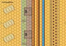 Charger l'image dans la galerie, Carte pour le jeu Oppidum représentant une partie de la contravallation de César à Alésia.