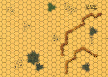 Charger l'image dans la galerie, Carte pour le jeu Oppidum représentant un terrain avec deux talus formant une crête.