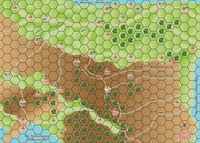 Load image into Gallery viewer, Carte de campagne pour le jeu "Guiscard 2 - La Garde Varangienne" représentant les Pouilles, en Italie du Sud.