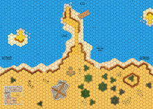 Load image into Gallery viewer, Exemple de côte avec 2 cartes Ilôt pour les jeux de la série Cry Havoc.
