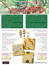 Charger l'image dans la galerie, Dos de la boîte du jeu d'escarmouche Sherwood.