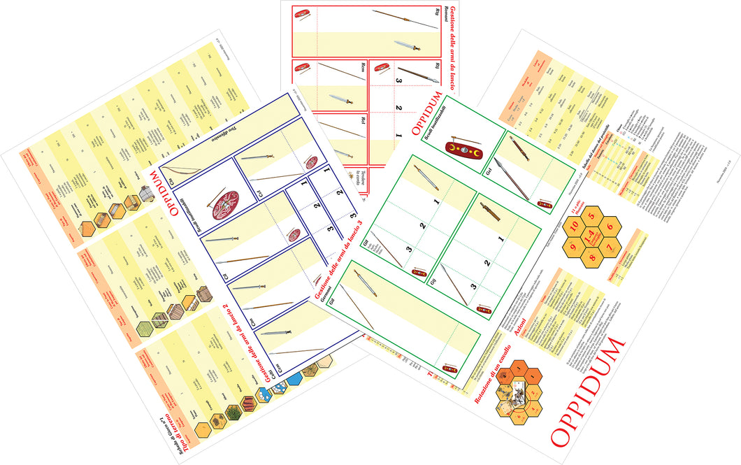 Oppidum - Play sheets