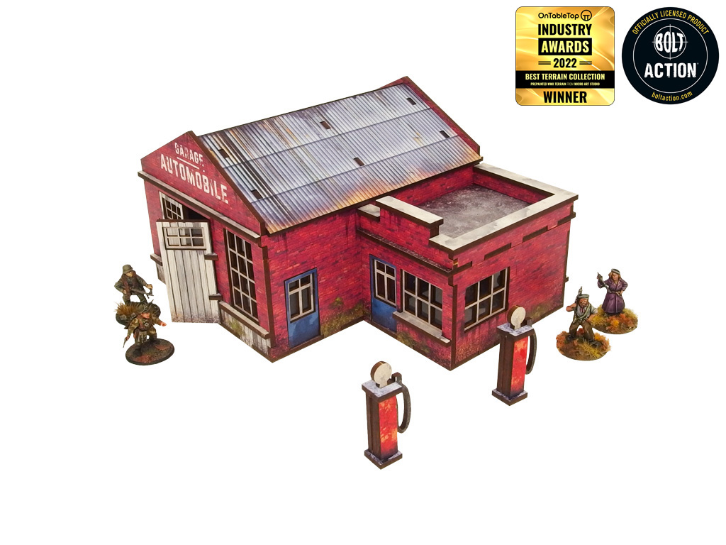 WW2 Normandy Garage w/ Petrol Station (28mm)