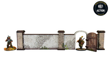 Load image into Gallery viewer, WW2 Normandy Stone Wall w/ Gate (High) (28mm)
