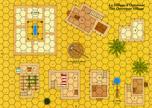 Load image into Gallery viewer, Carte pour le jeu Ager Sanguinis représentant un village d&#39;Outremer
