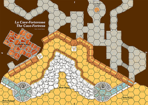 Carte de la cave-forteresse d'El Habis Jaldak pour les jeux de la série Cry Havoc.