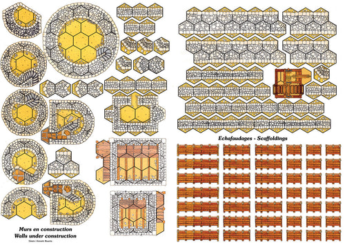 Formes à découper Murs et Echafaudages pour les jeux de la série Cry Havoc